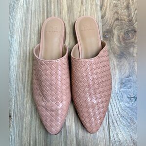 Marc Fisher Blush Woven Leather Pointed Toe Mule Flats Size 8M